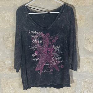 Style & Co. 3/4 Sleeve Tops Susan B Support Collection 2X
